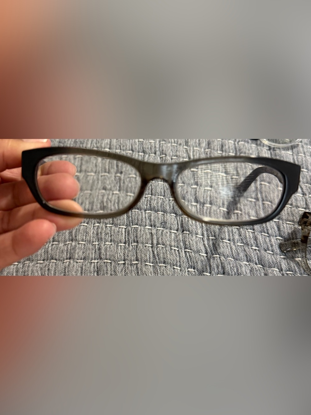 Jimmy Choo Rectangular Glasses — Black and Gray with Swarovski rhinestones